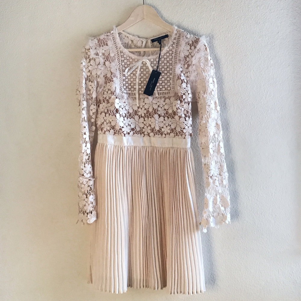 Romeo & Juliet Couture | Crochet Knit Cream Dress